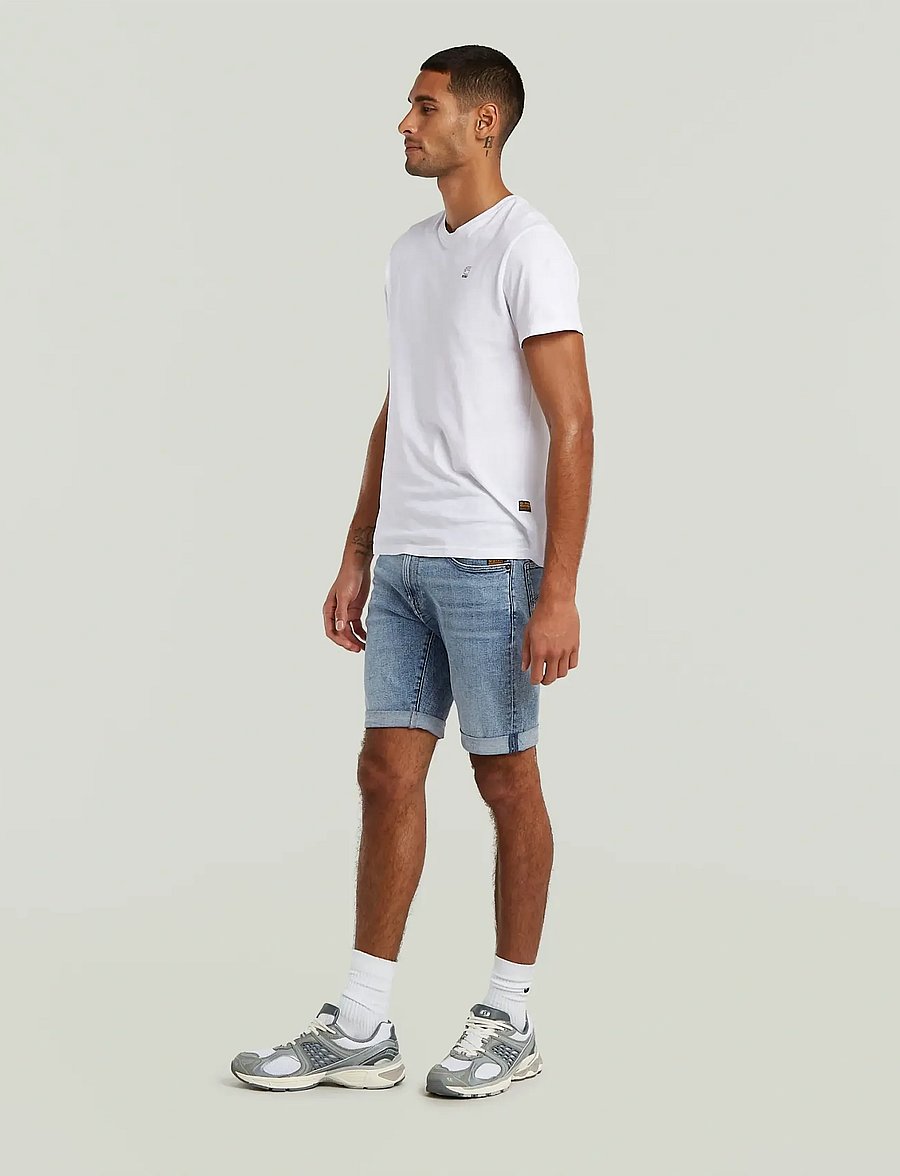 G-Star - 3301 Slim Short - jorts - faded sea point blue - 5