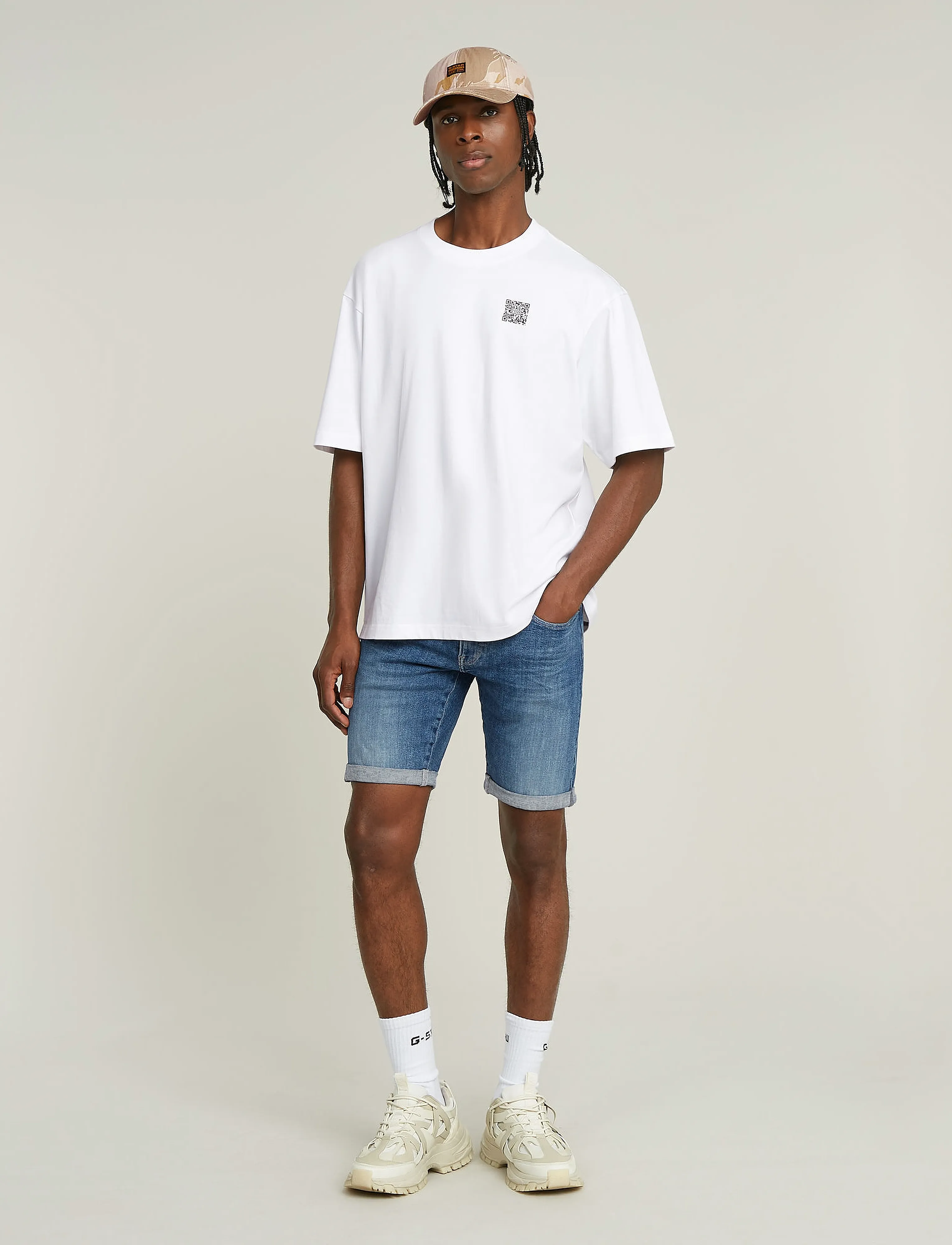 G-Star 3301 Slim Short, 360, Blue, Shorts > Denim, Herre