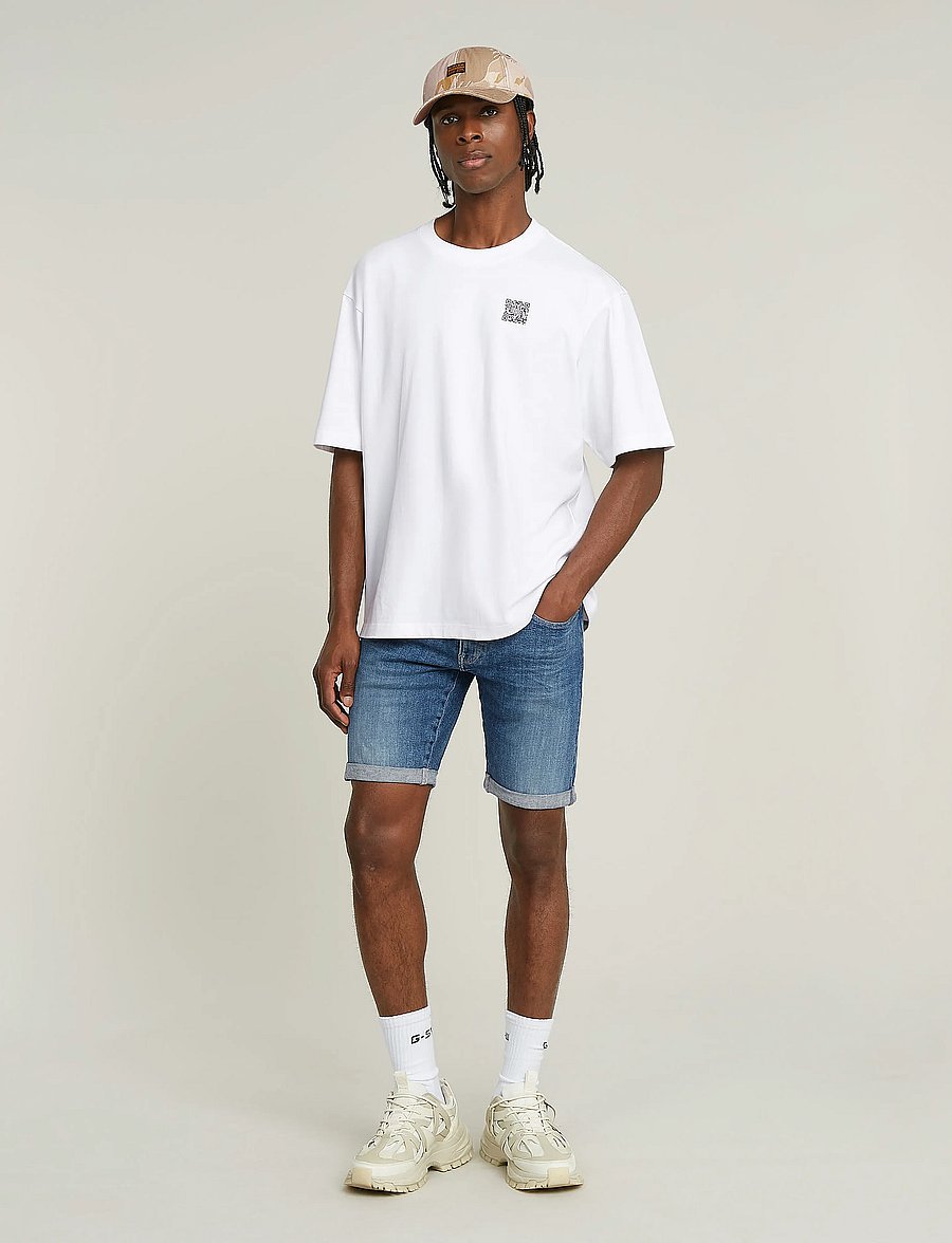 G-Star - 3301 Slim Short - jorts - faded summer sky - 0