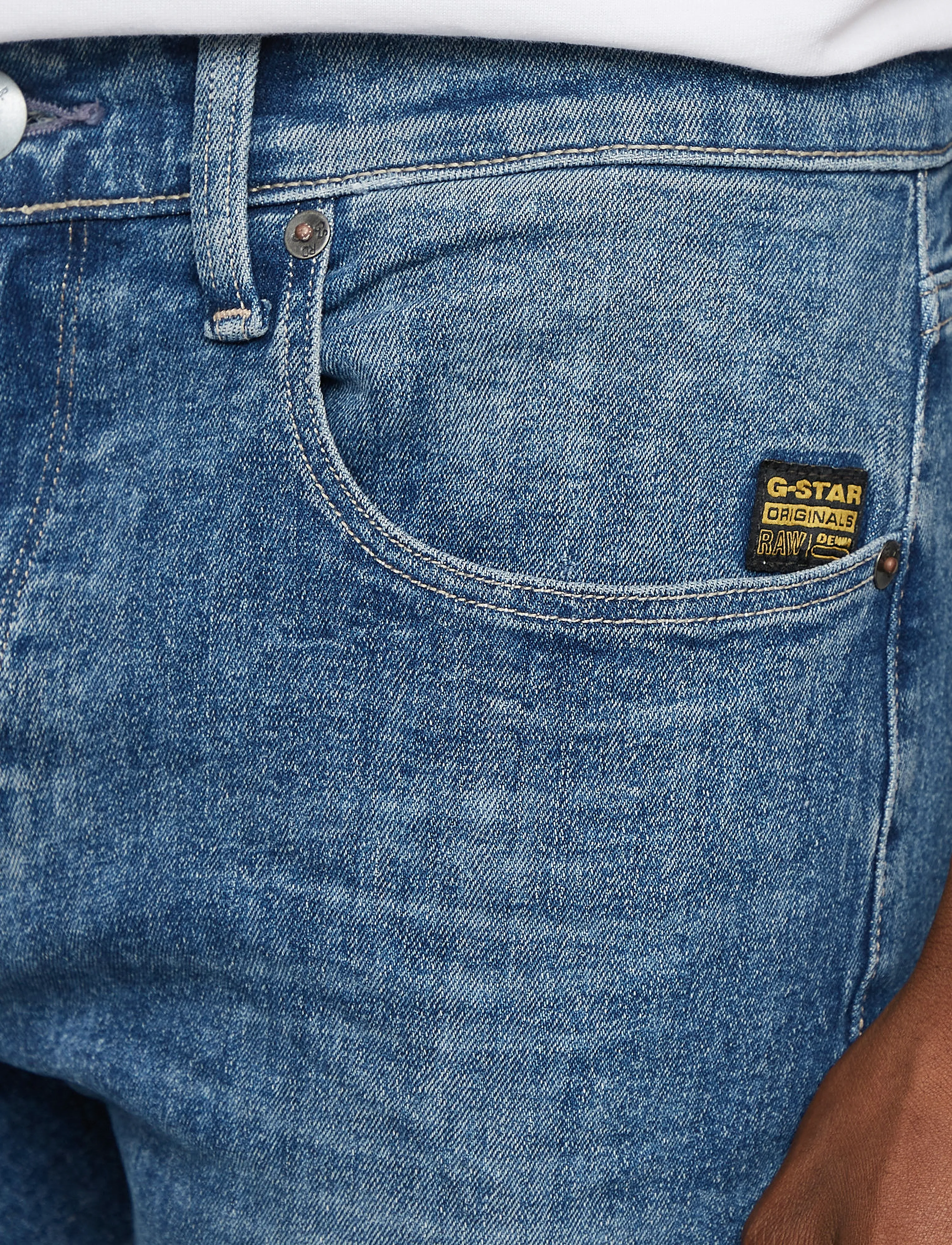 G-Star - 3301 Slim Short - denim shorts - faded summer sky - 4