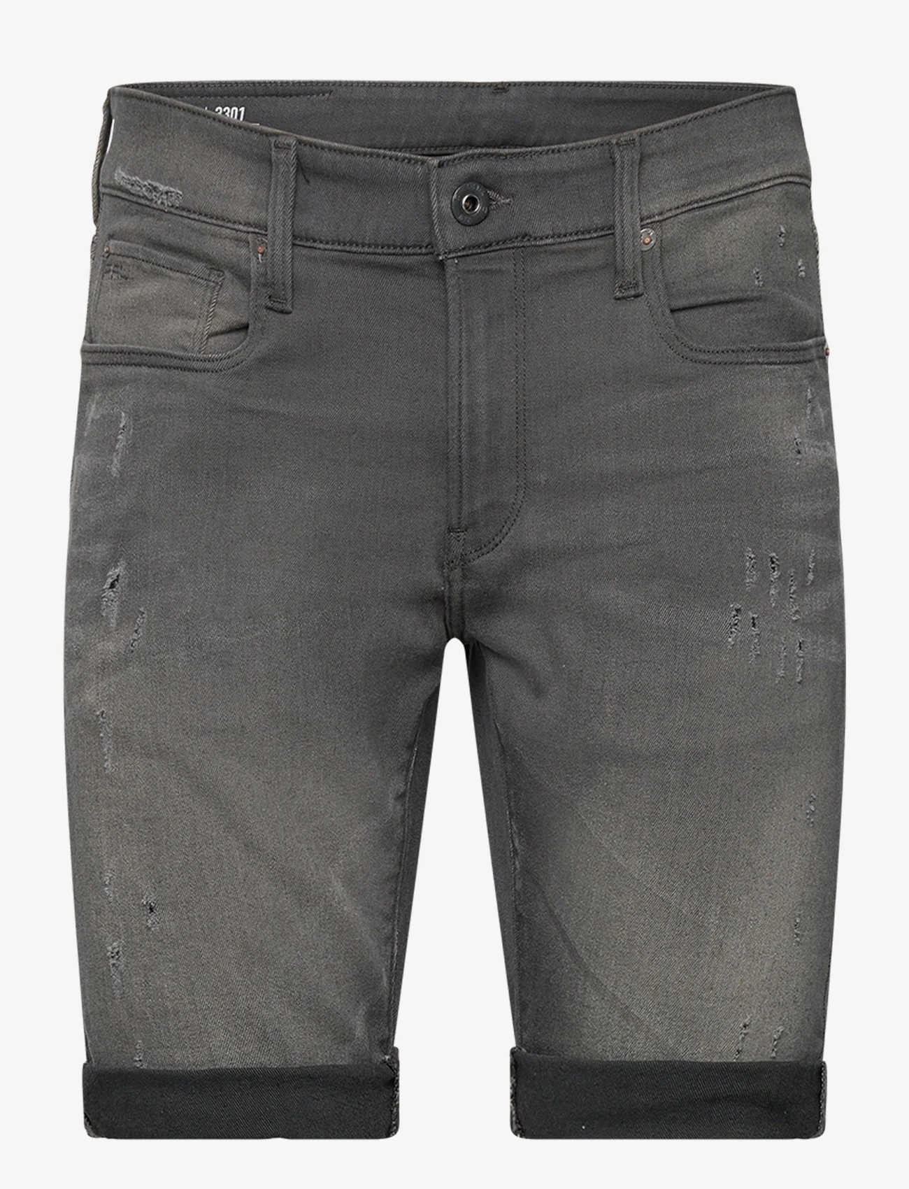 G-Star RAW - 3301 Slim Short - jeans shorts - lt aged destroy - 0