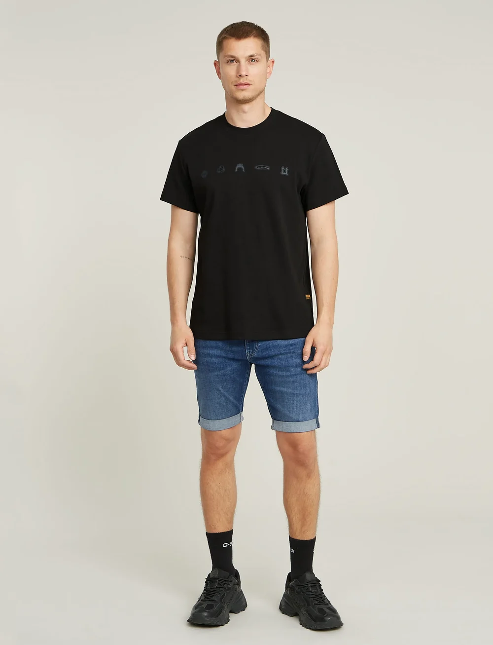 G-Star - 3301 Slim Short - jorts - medium aged - 0