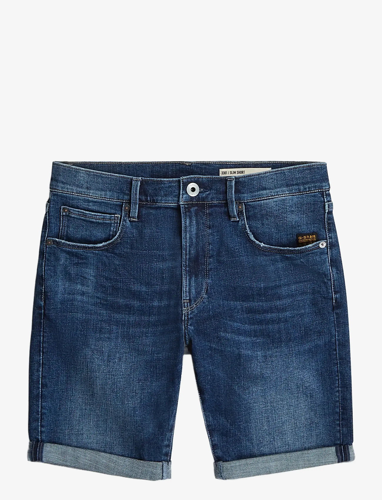 G-Star - 3301 Slim Short - lühikesed teksapüksid - worn in blue galena - 0