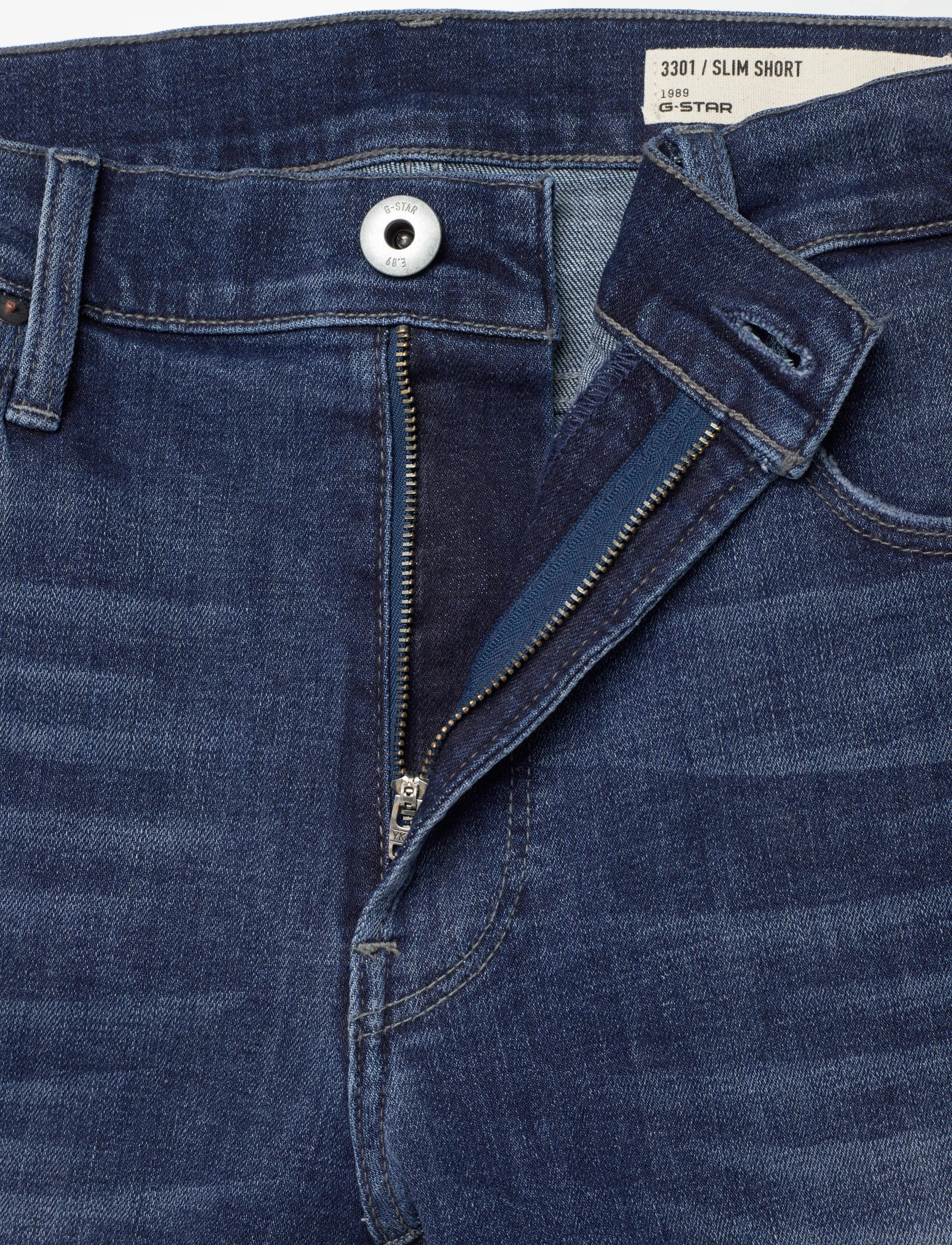 G-Star - 3301 Slim Short - jorts - worn in blue galena - 4