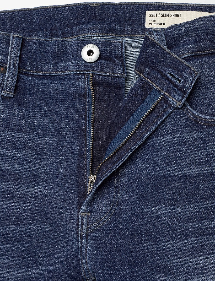 G-Star - 3301 Slim Short - jorts - worn in blue galena - 4