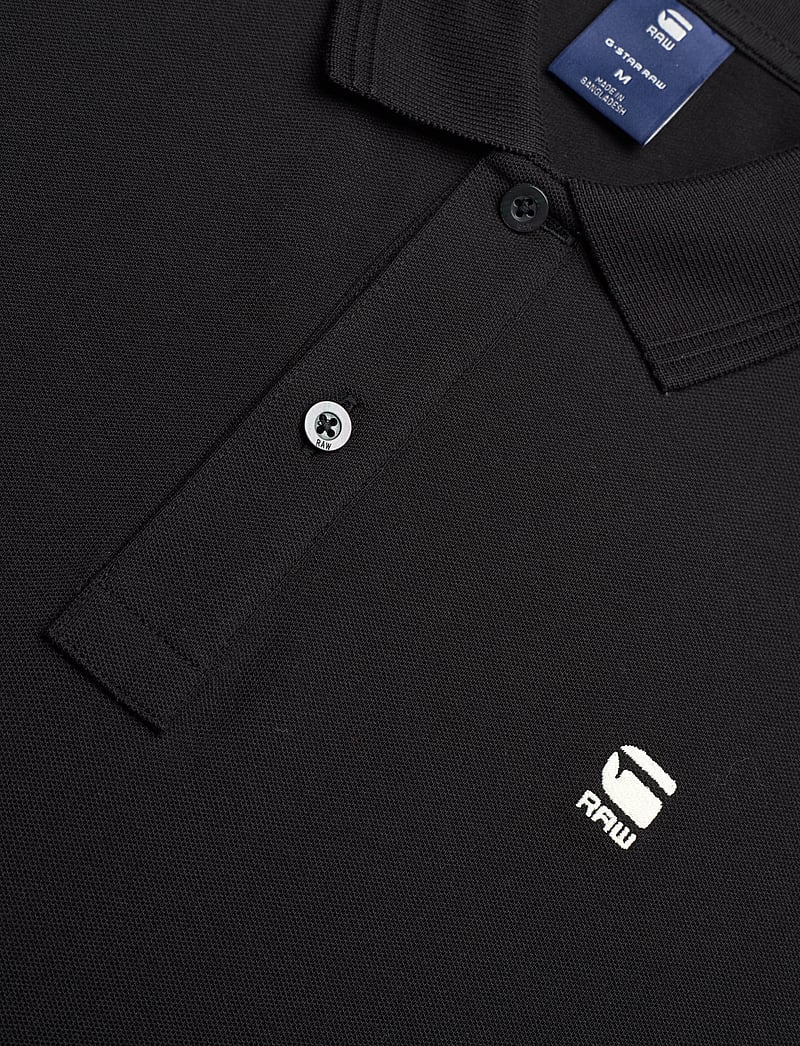 G-Star - Dunda overdyed slim polo s\s - short-sleeved polos - dk black - 4