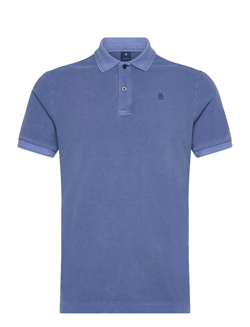 G-Star - Dunda overdyed slim polo s\s - short-sleeved polos - dutch blue gd - 1