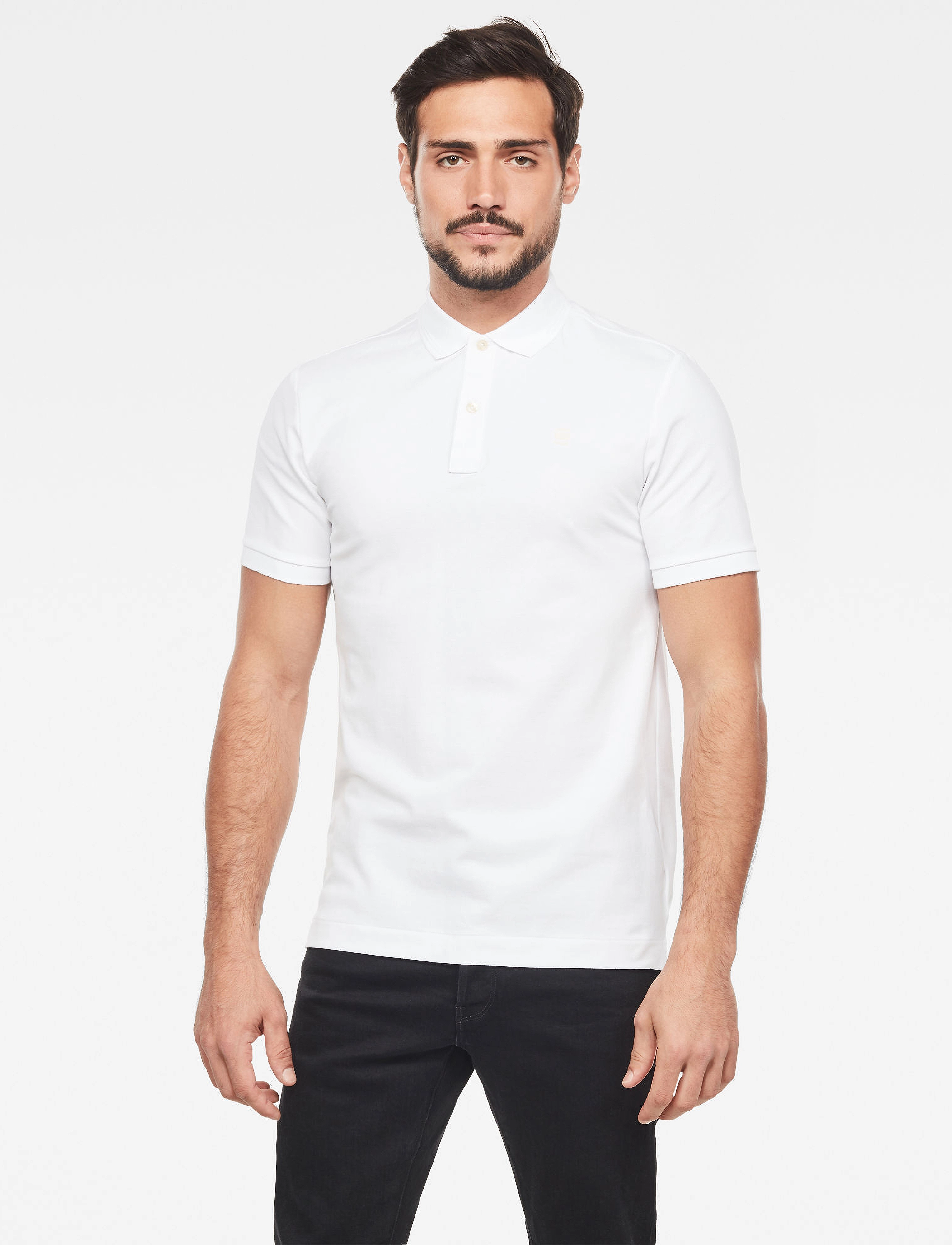 G-Star Dunda Slim Polo S\S, XXL, Polos, Weiß - Short-sleeved, Männerswear