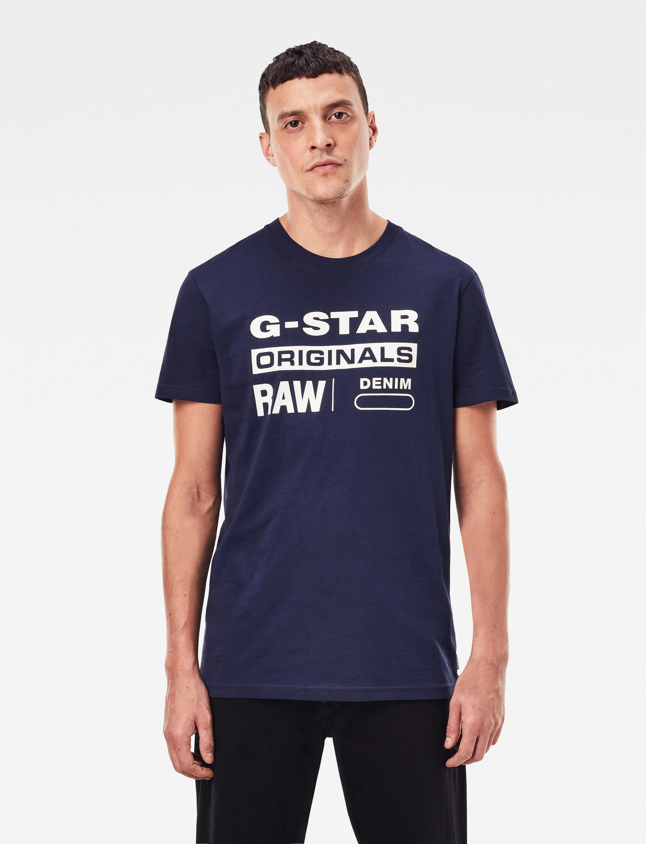 G-Star RAW - Graphic 8 r t s\s - kortærmede t-shirts - sartho blue - 0