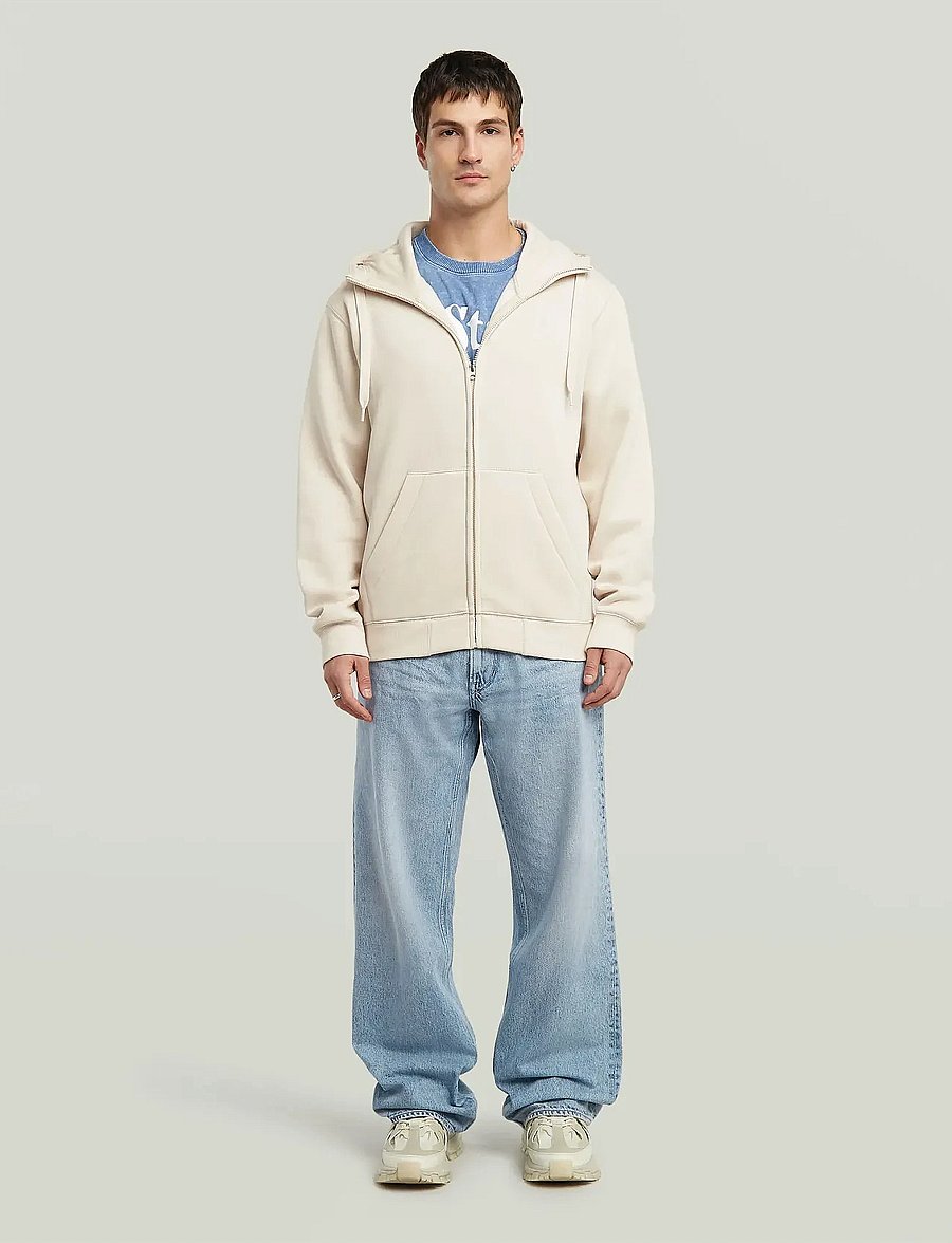 G-Star - Premium core hdd zip sw l\s - bluzy z kapturem - whitebait - 3