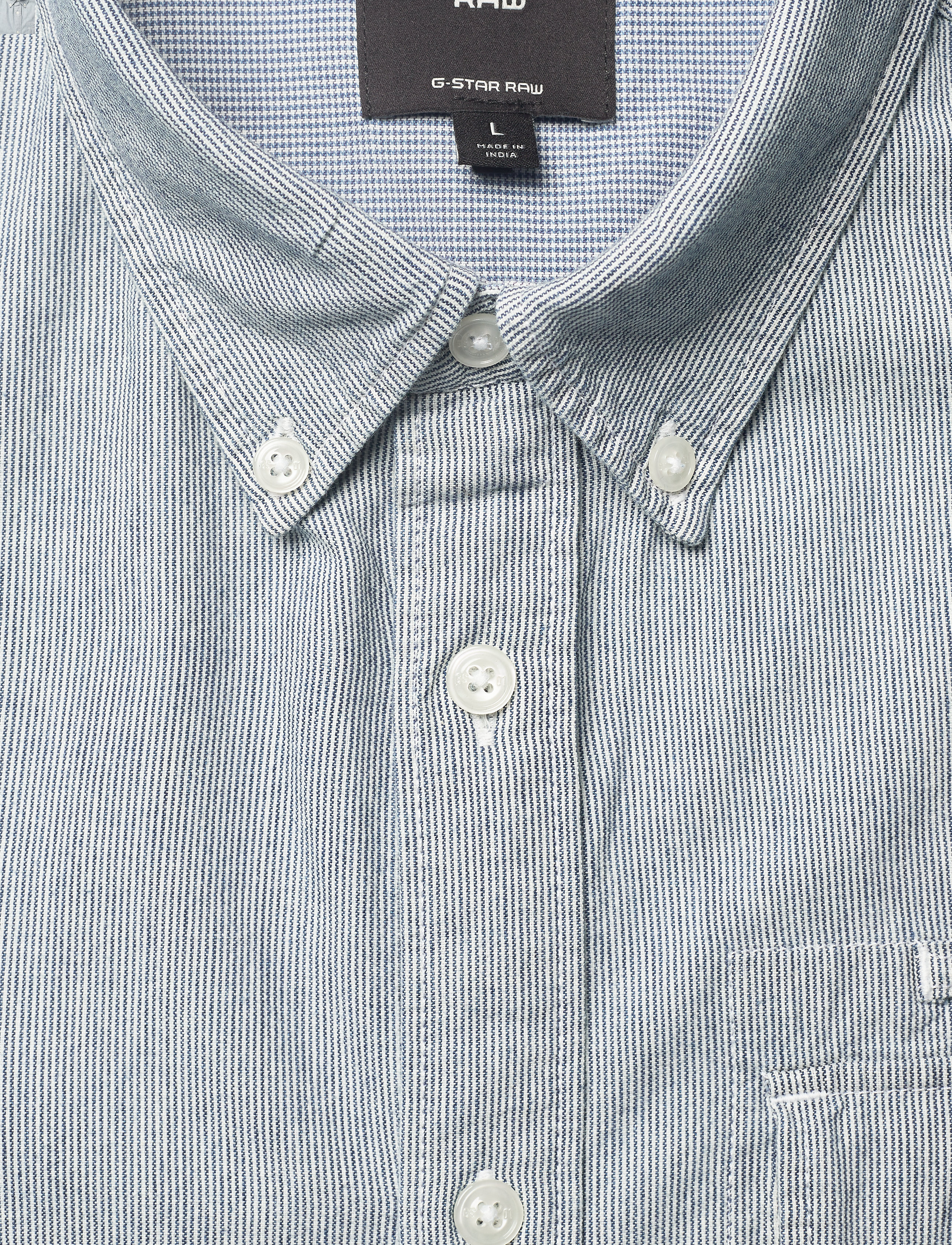 G-Star RAW - Bristum flap bttn dwn slim shirt l- - sun faded indigo stripe - 2