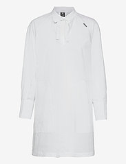 V-neck tunic dress l\s - WHITE