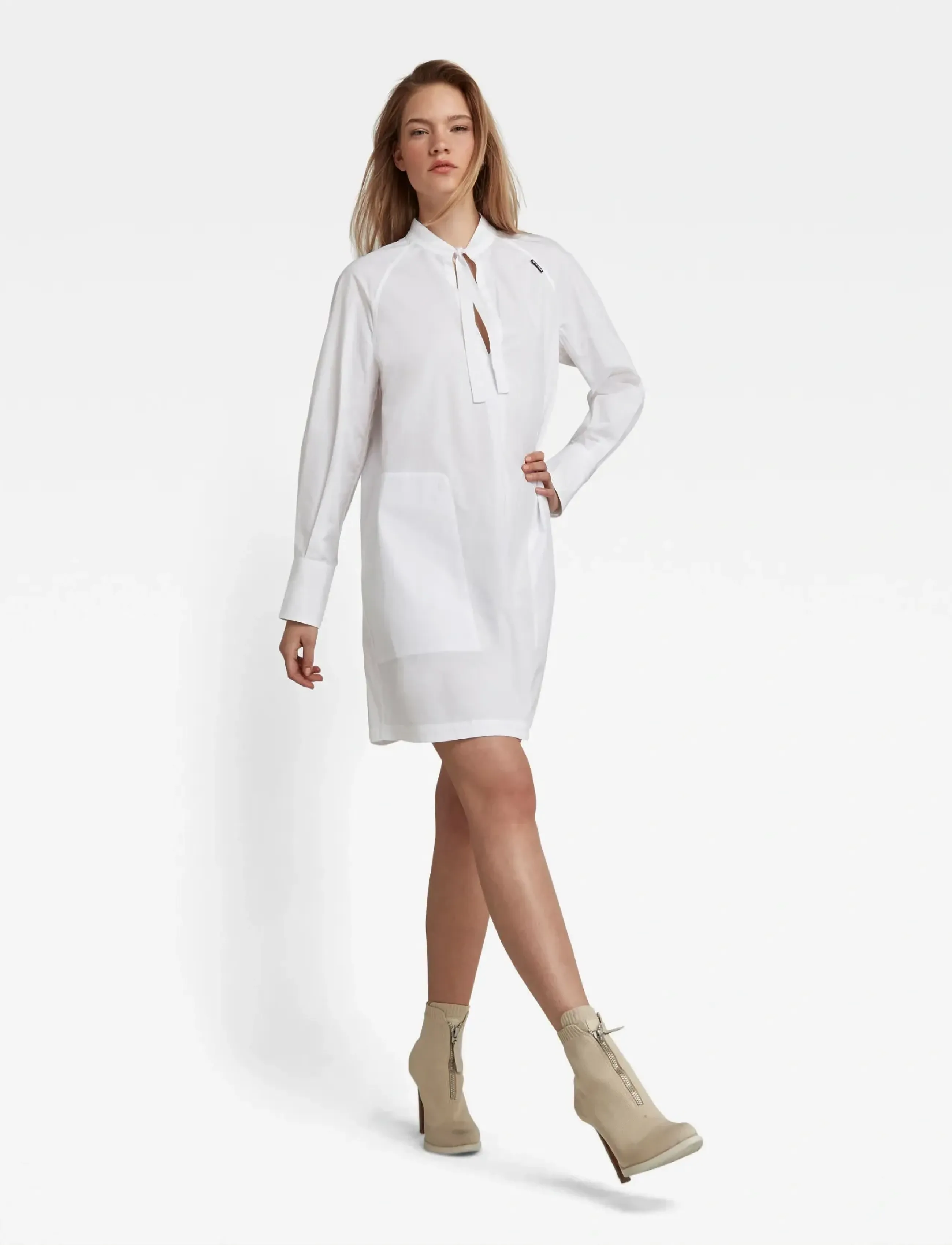 G-Star - V-neck tunic dress l\s - sommerkjoler - white - 2