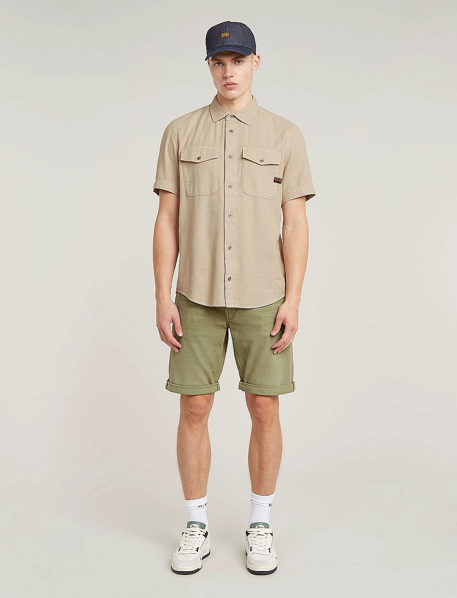 G-Star - Marine Slim Shirt s\s - lühikeste varrukatega särgid - dk brick gd - 4