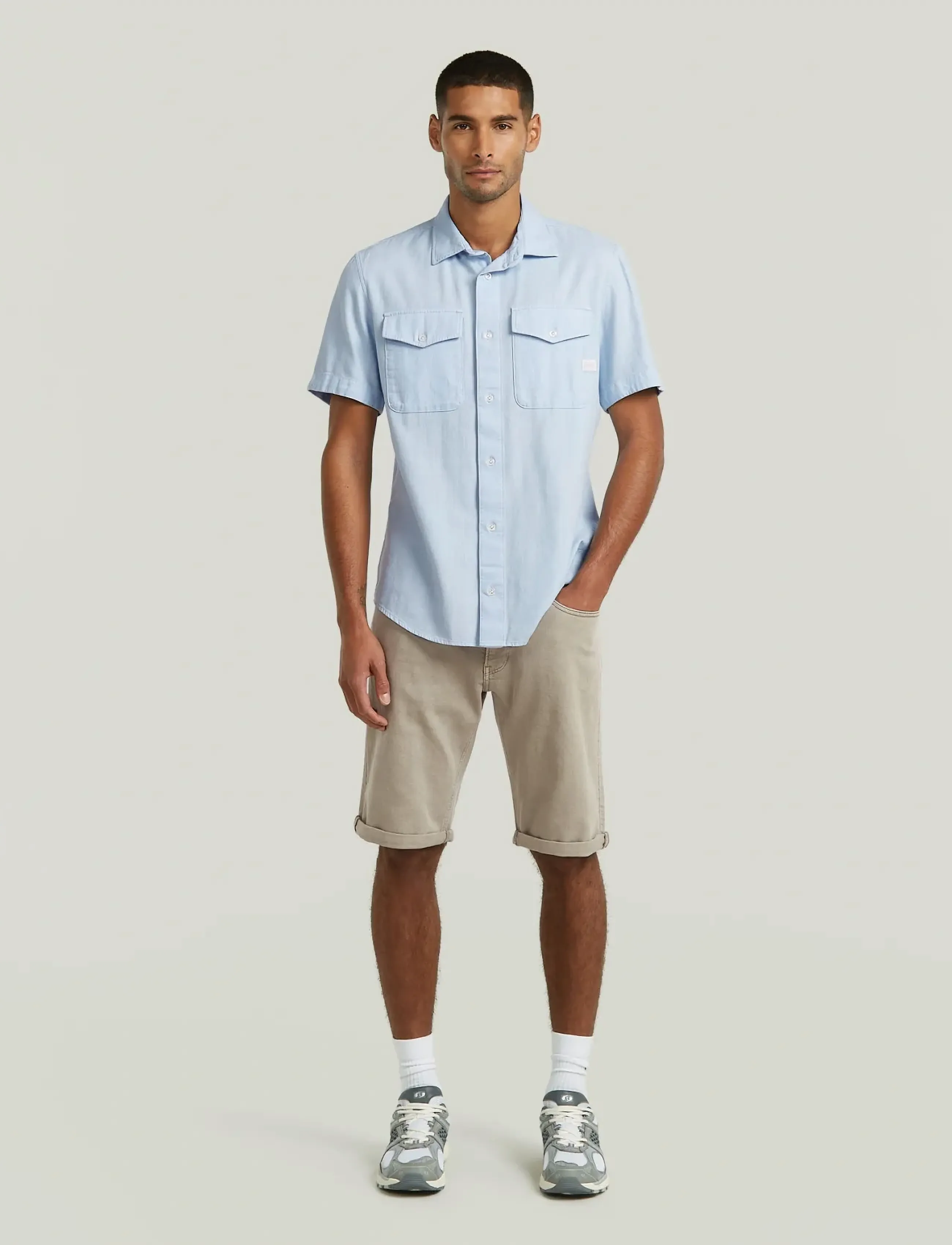 G-Star - Marine Slim Shirt s\s - kortærmede skjorter - lt wave gd - 4