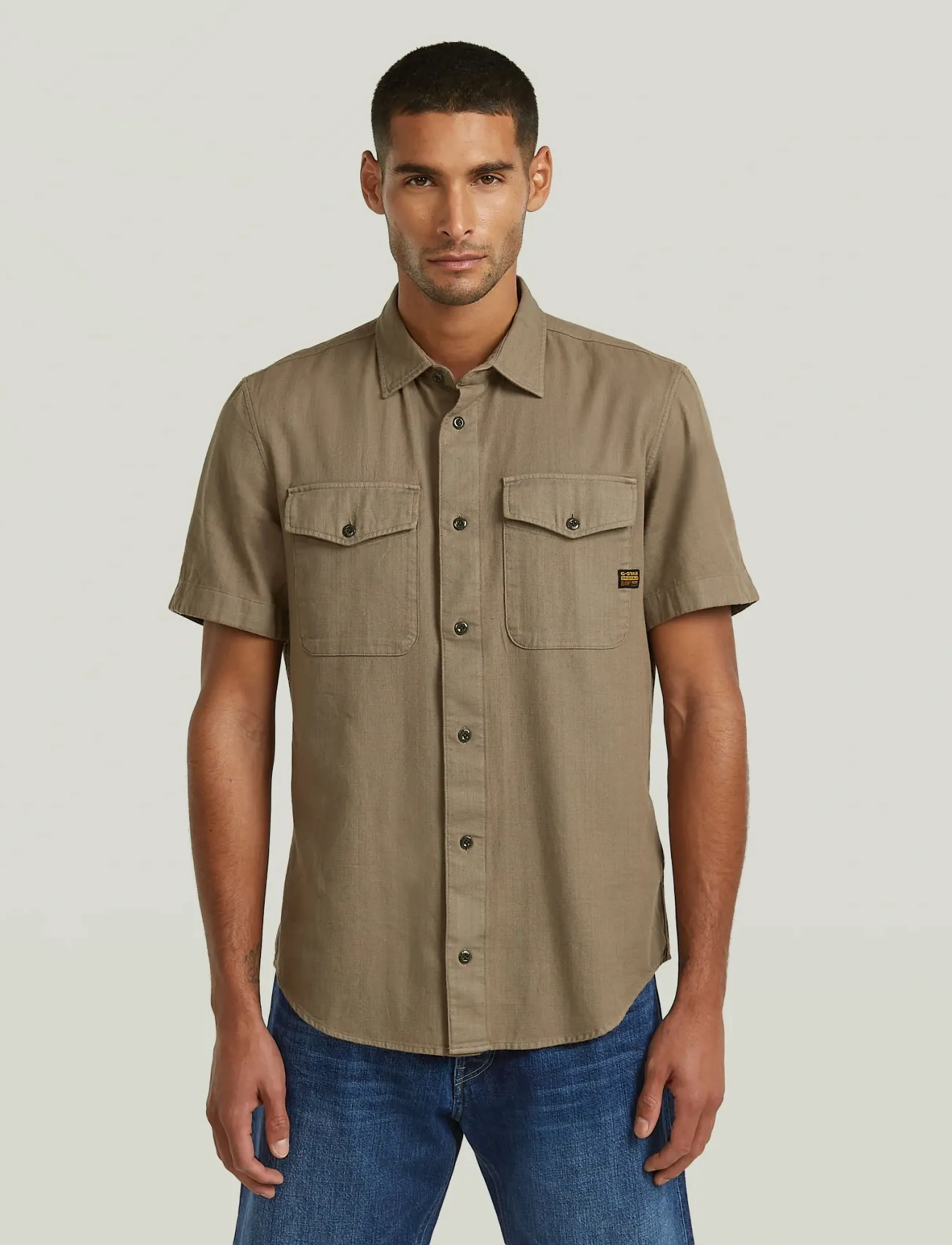 G-Star Marine Slim Shirt s\s - Hemden - TURF GD / khaki/green