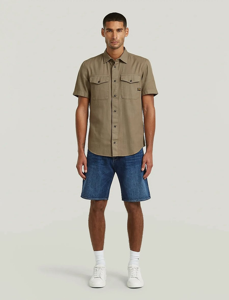 G-Star - Marine Slim Shirt s\s - kortærmede skjorter - turf gd - 3