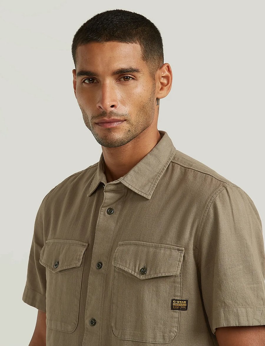 G-Star - Marine Slim Shirt s\s - kortærmede skjorter - turf gd - 4