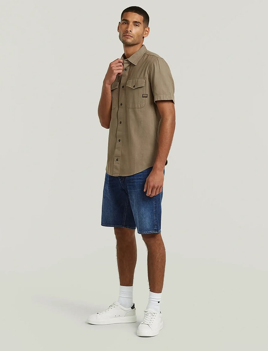 G-Star - Marine Slim Shirt s\s - kortærmede skjorter - turf gd - 5