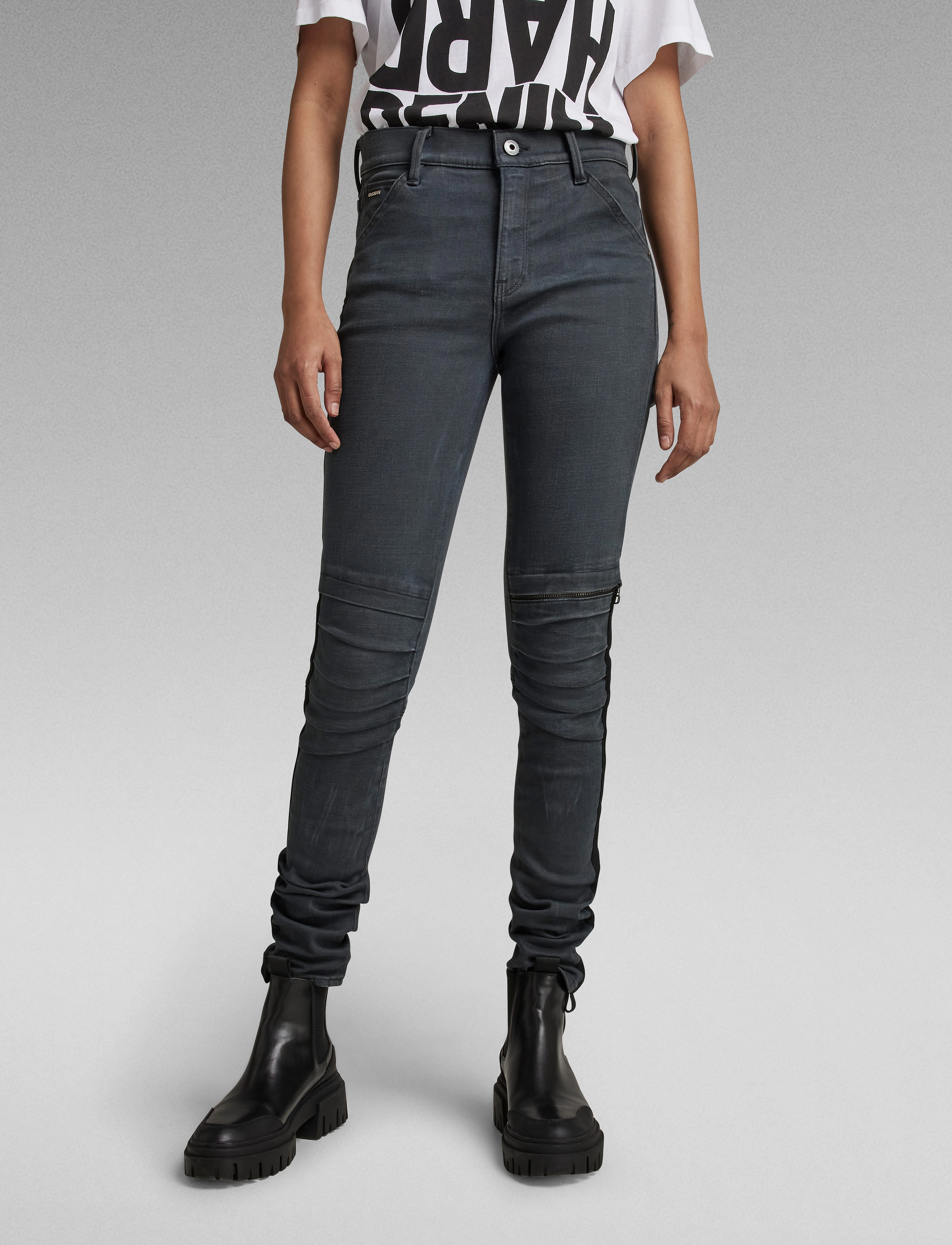 G-Star 1914 3D Skinny Wmn, Kvinder, 3D Skinny Jeans, Sort, Str: 24 x 30