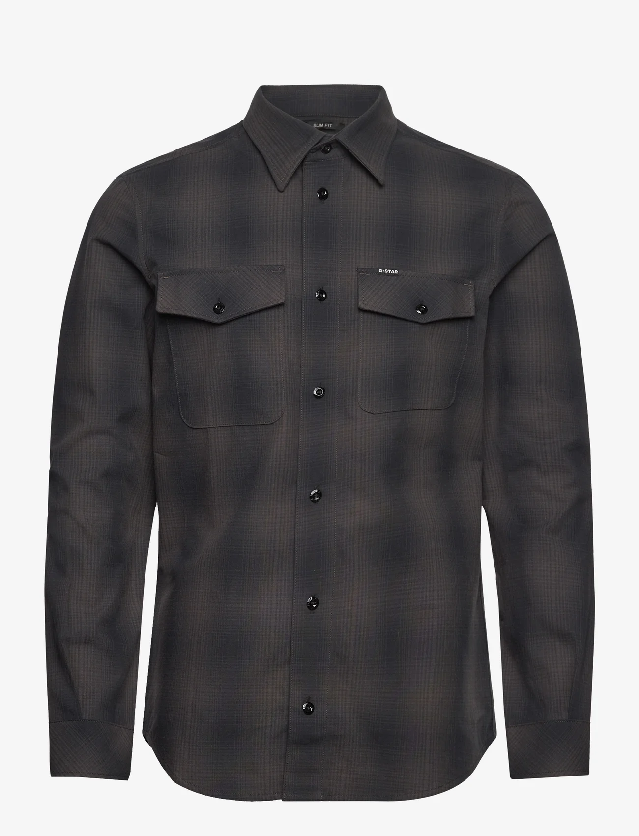 G-Star RAW - Marine slim shirt l\s - checkered shirts - dk black vanderbilt check - 0