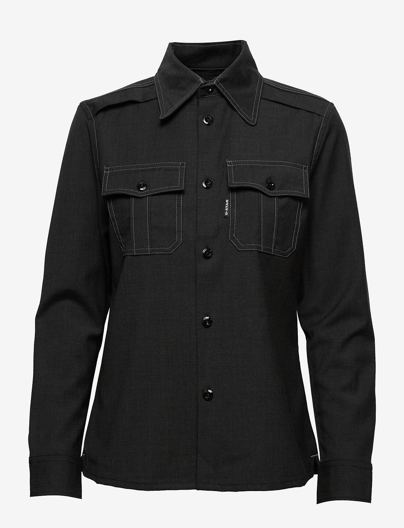 G-Star RAW - Officer shirt long sleeve - dk black htr - 0