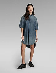 G-Star RAW - Shirt dress ss - särkkleidid - antic faded aegean blue - 4