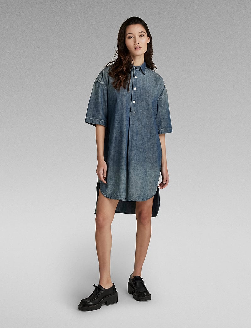 G-Star - Shirt dress ss - skjortekjoler - antic faded aegean blue - 0