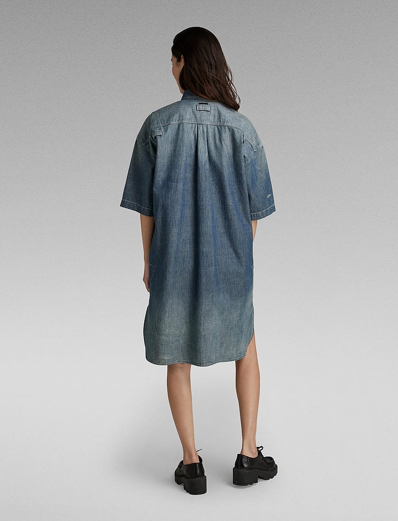 G-Star - Shirt dress ss - skjortekjoler - antic faded aegean blue - 5