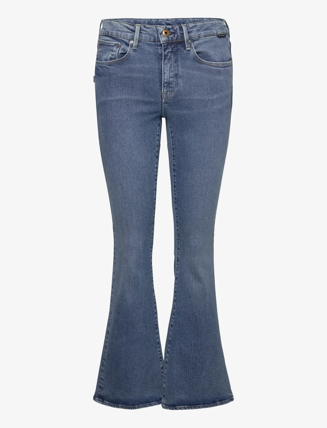 G-Star RAW - 3301 Flare Wmn - utsvängda jeans - faded miami blue - 0