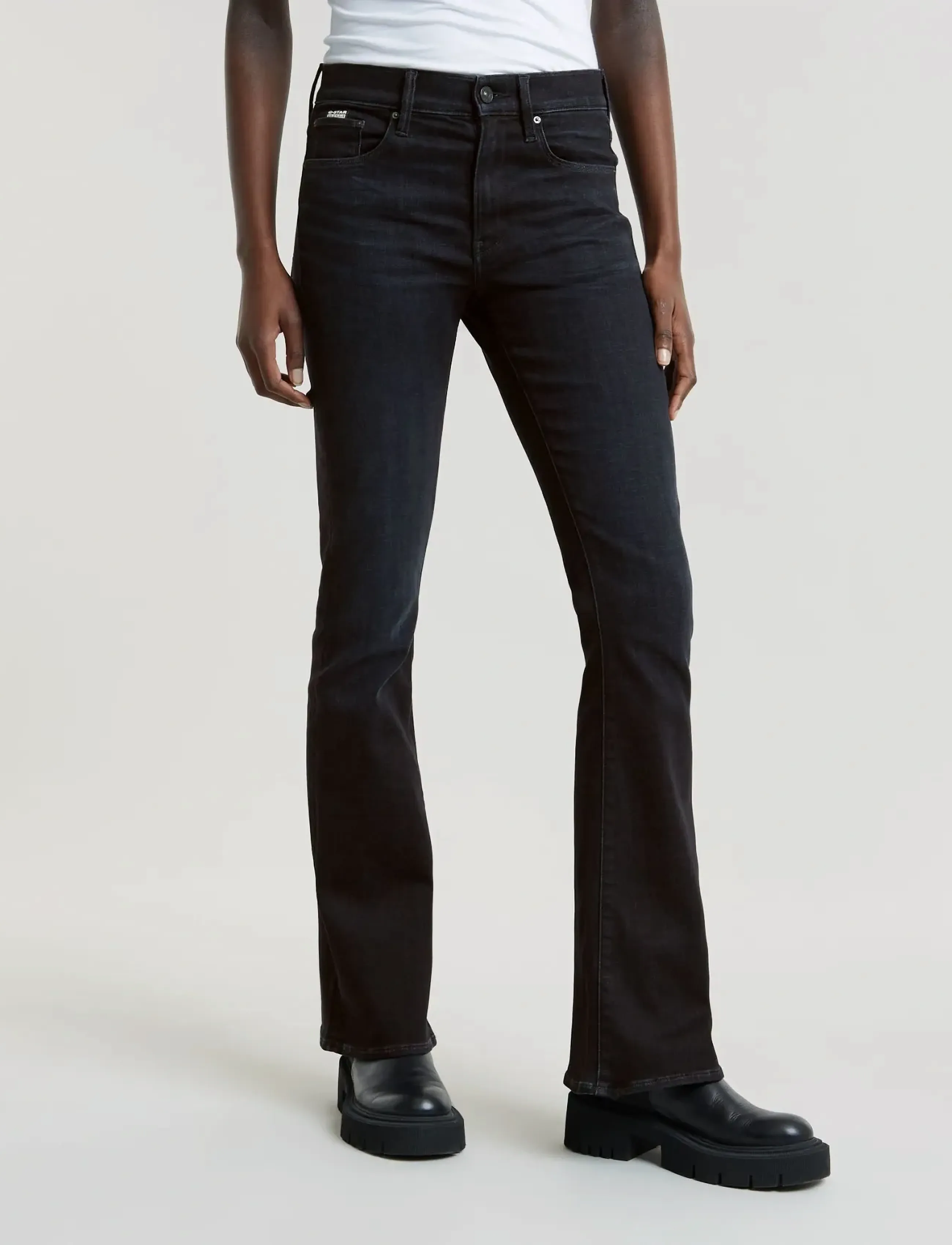 G-Star - 3301 Flare Wmn - worn in black vortex - 0