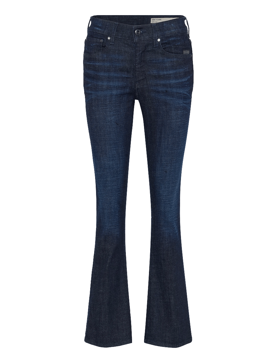 G-Star - 3301 Flare Wmn - utsvängda jeans - worn in chopper - 1