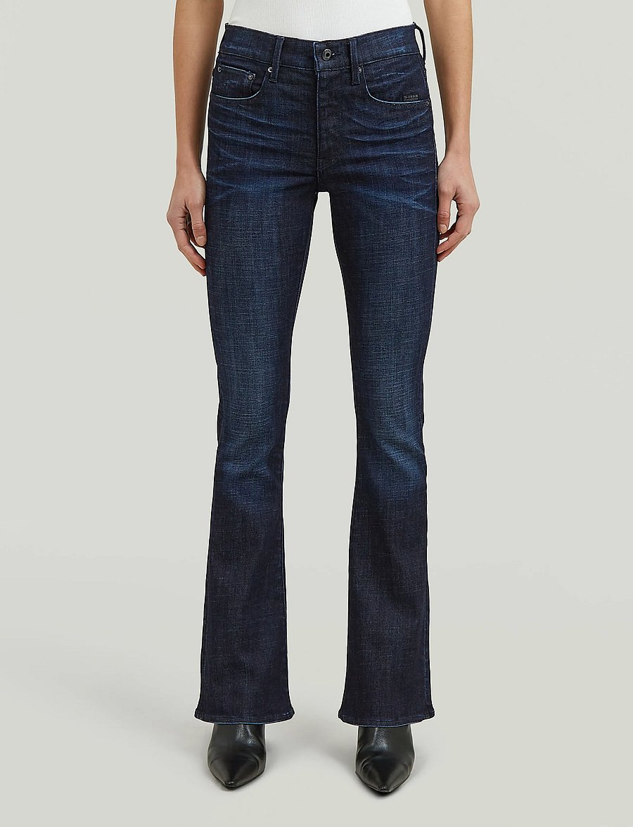 G-Star - 3301 Flare Wmn - utsvängda jeans - worn in chopper - 0