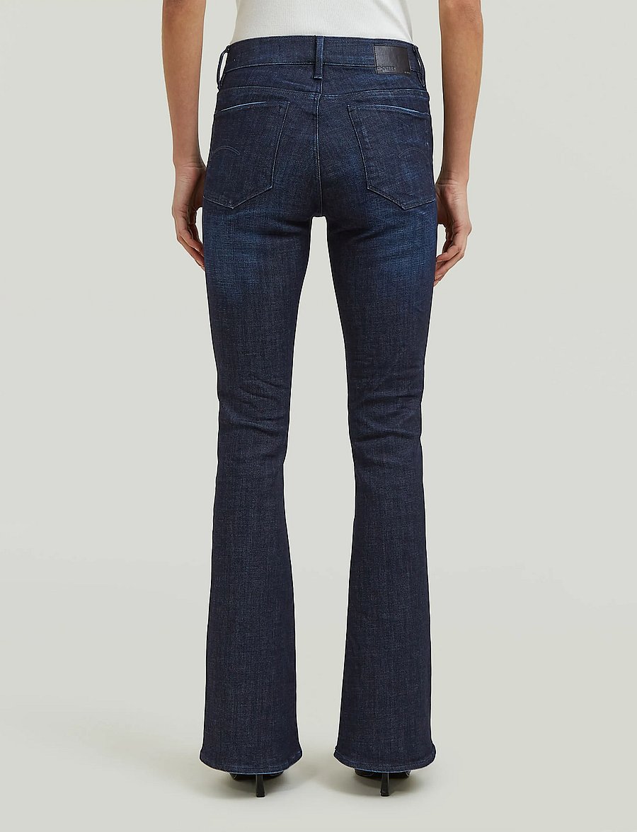 G-Star - 3301 Flare Wmn - utsvängda jeans - worn in chopper - 3