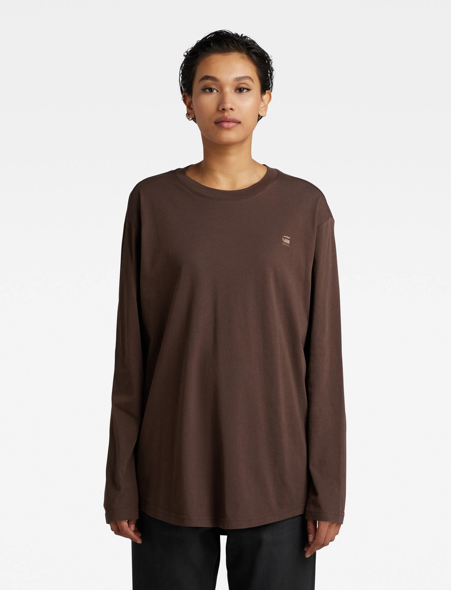 G-Star RAW - Lash fem loose r t l\s wmn - chocolat - 2