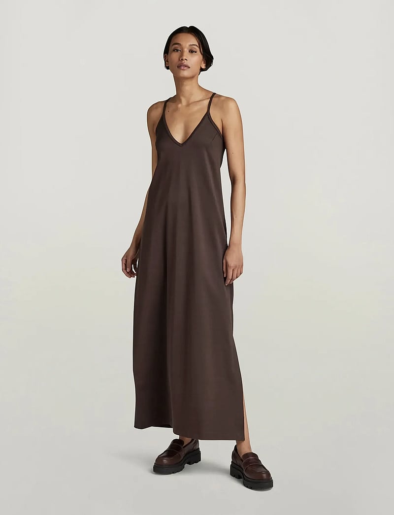 G-Star - Slip dress loose s\l wmn - slipklänningar - chocolat - 0