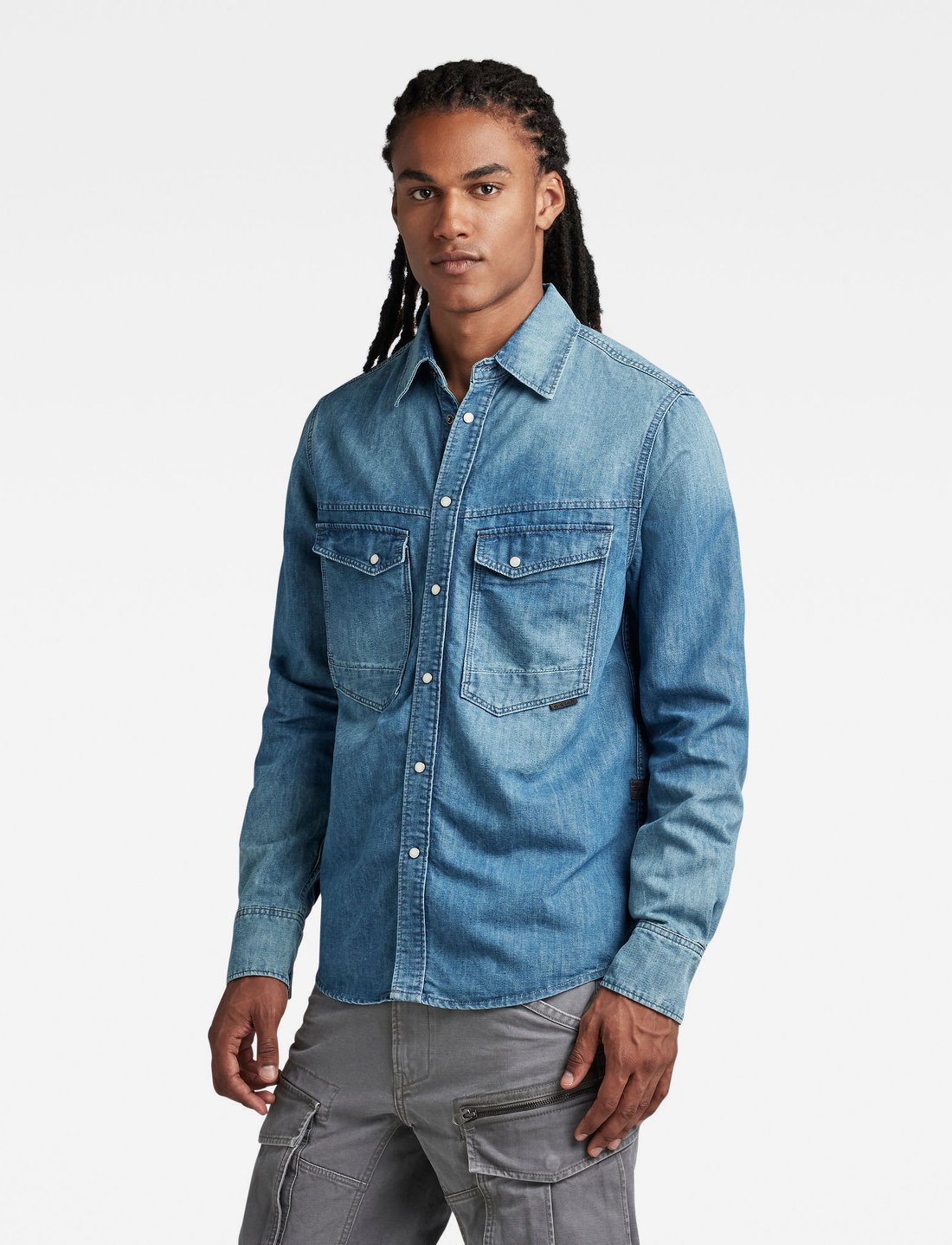 Star denim deals shirt