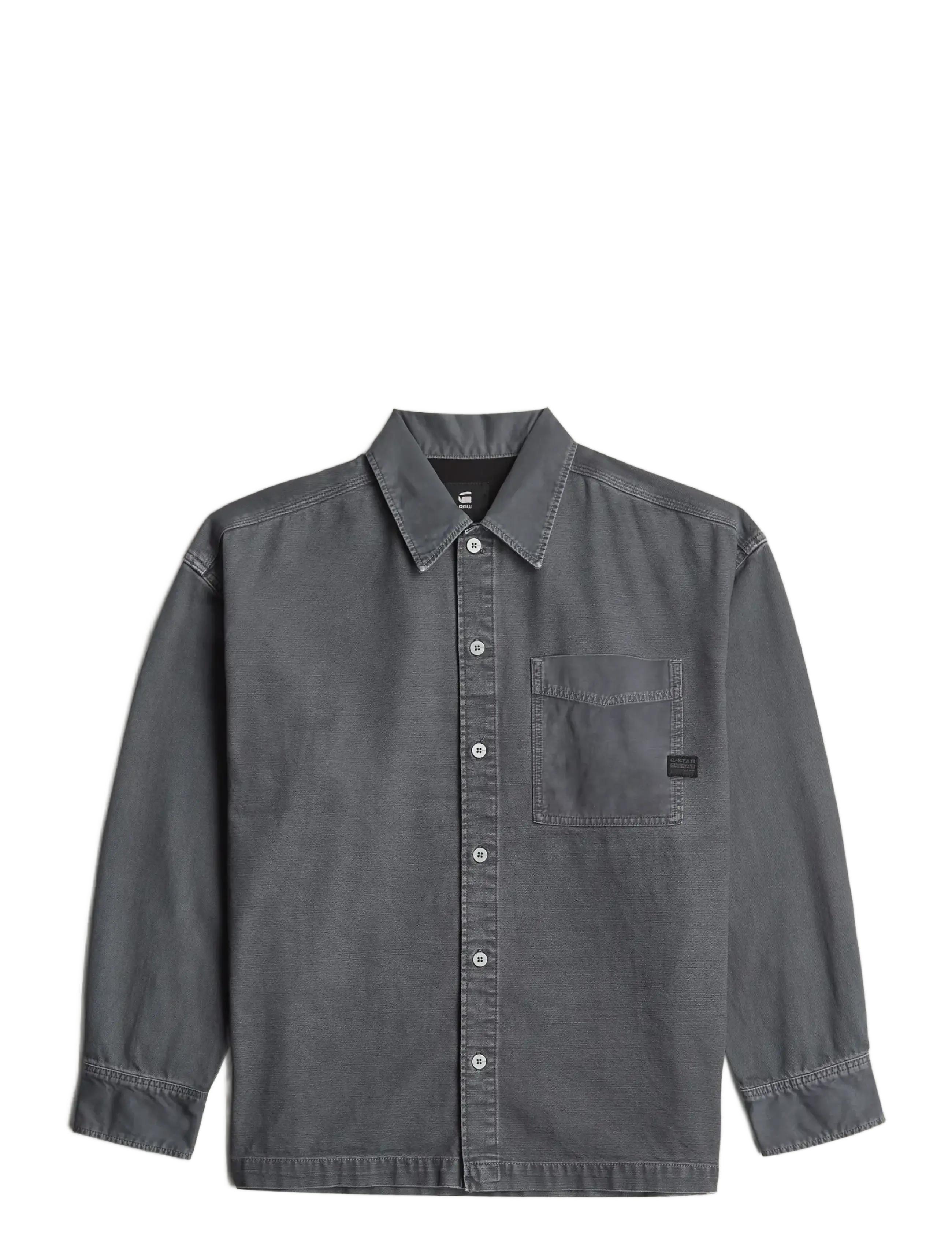 Boxy Fit Overshirt - INDIA INK-FOLKSTONE GRAY DOUBLE DYE