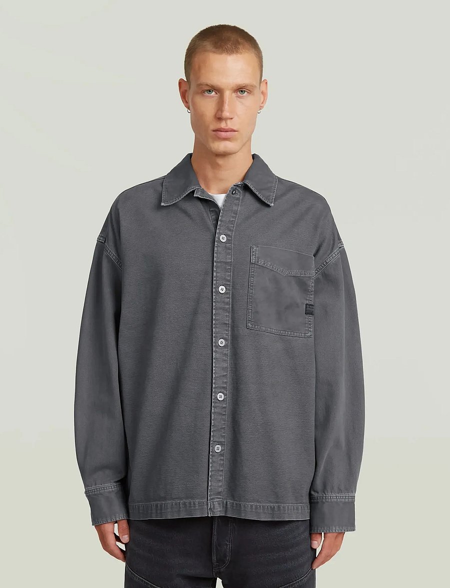 G-Star - Boxy Fit Overshirt - overshirts - india ink-folkstone gray double dye - 3