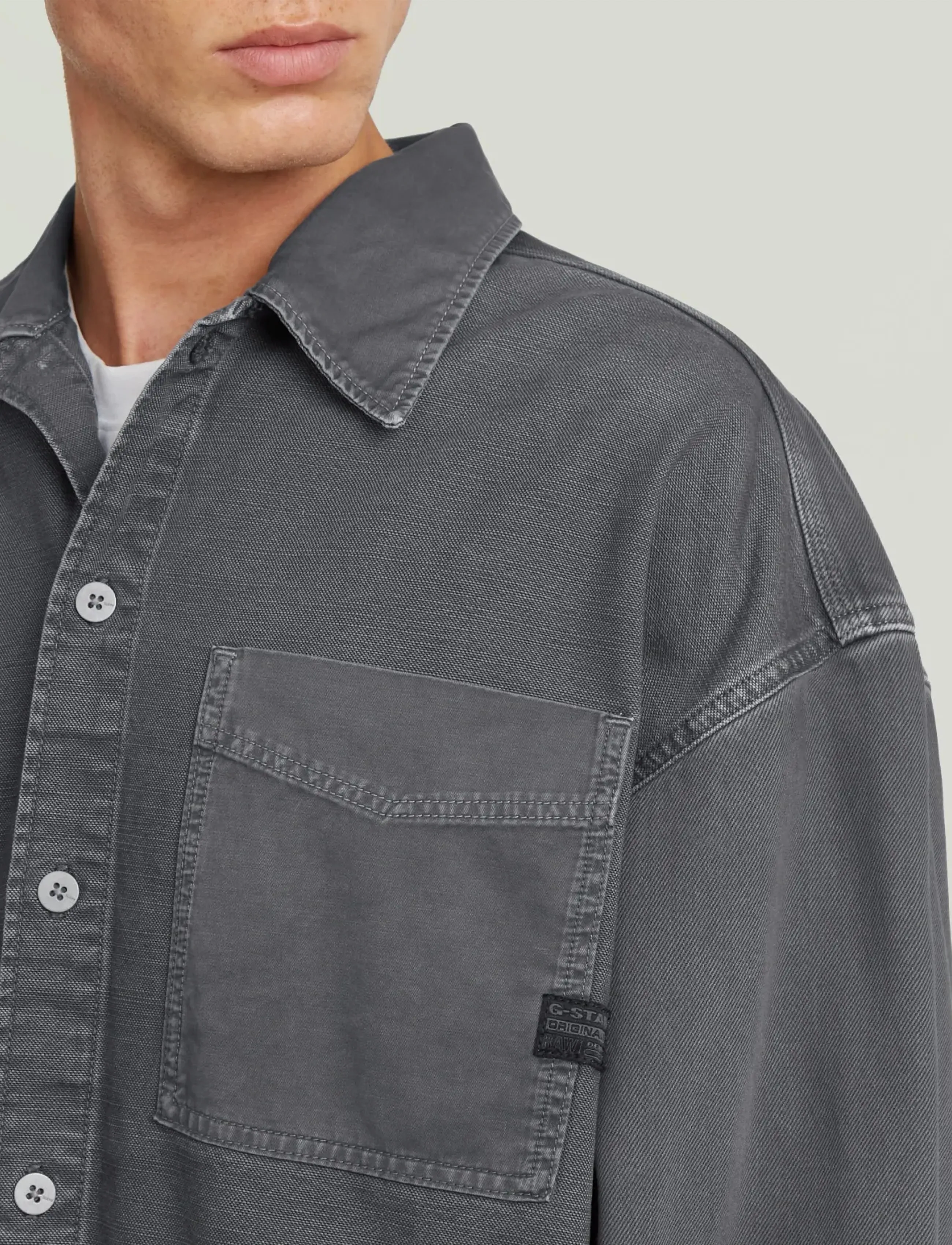 G-Star - Boxy Fit Overshirt - overshirts - india ink-folkstone gray double dye - 4