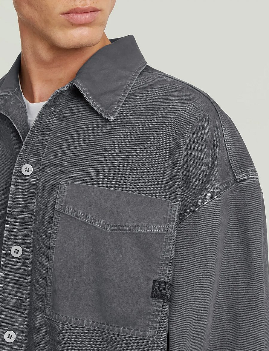 G-Star - Boxy Fit Overshirt - overshirts - india ink-folkstone gray double dye - 4