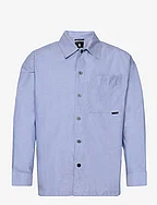 Boxy Fit shirt l\s - DEEP WAVE/WHITE OXFORD