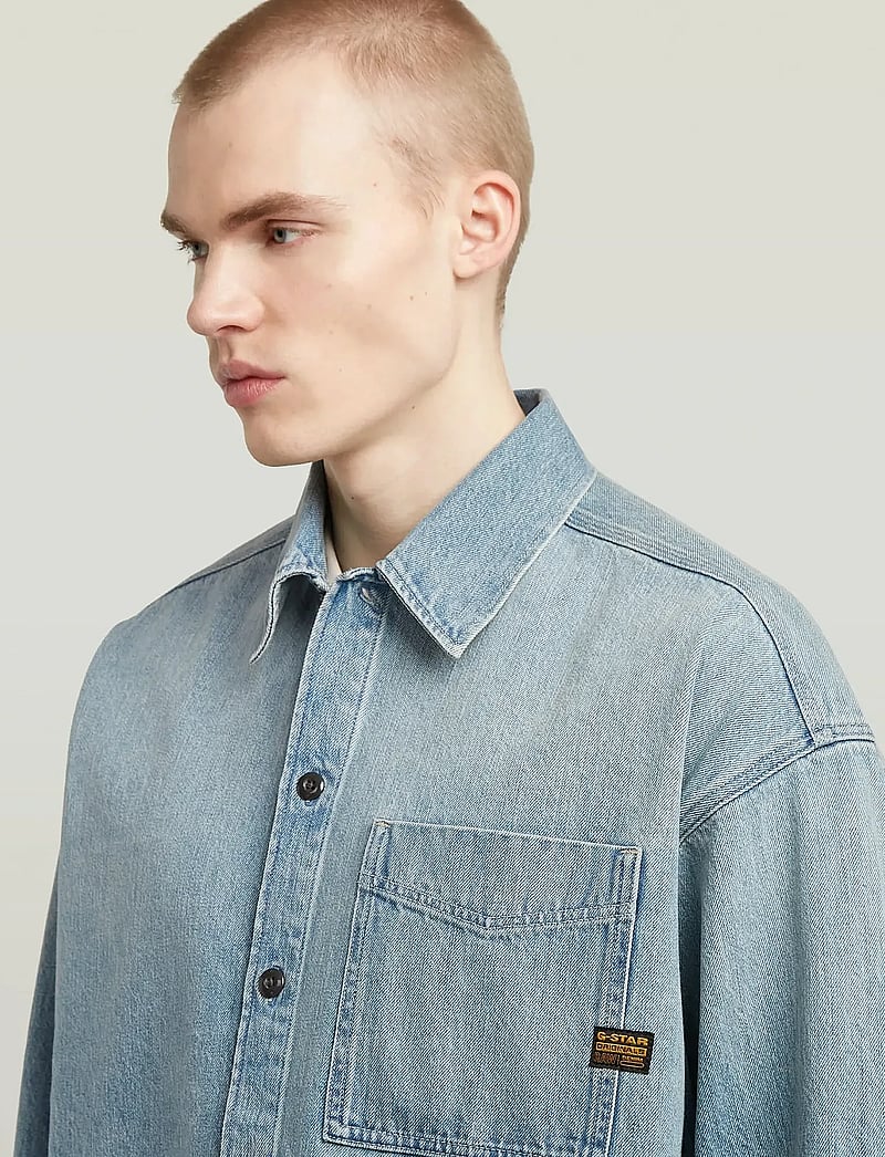 G-Star - Boxy Fit Overshirt - overshirts - sun faded pacific blue - 4