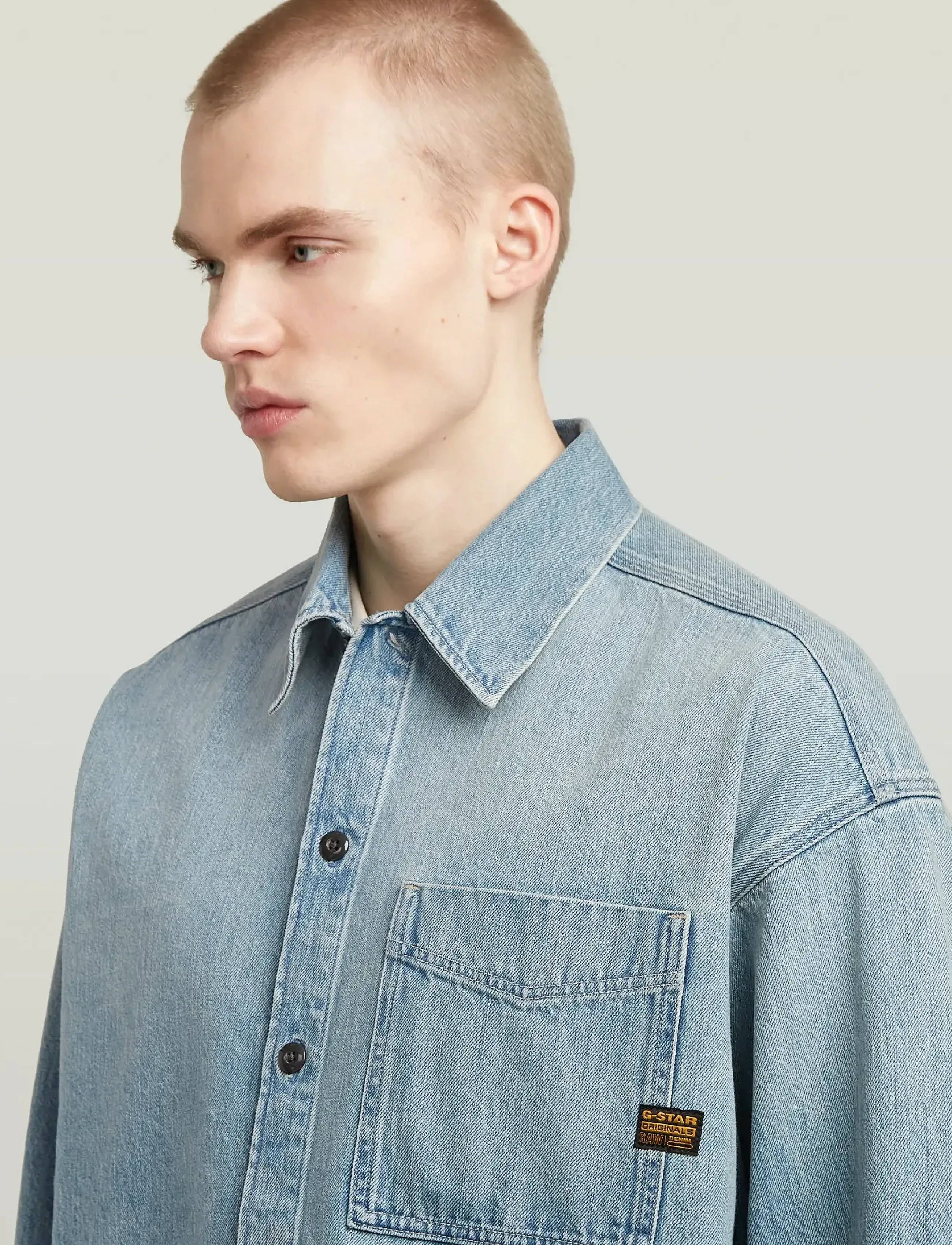 G-Star - Boxy Fit Overshirt - overshirts - sun faded pacific blue - 4