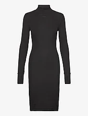 G-Star RAW - Slim rib dress mock l\s wmn - knitted dresses - dk black - 0
