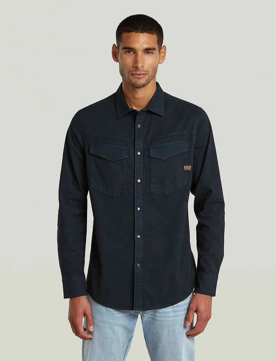 G-Star - Dakota slim shirt l\s - denimskjorter - salute gd - 1