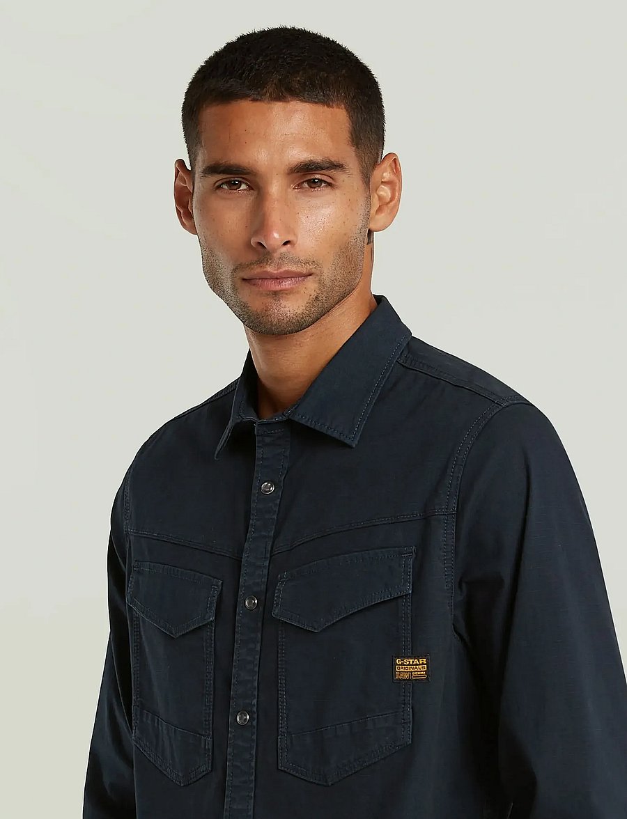 G-Star - Dakota slim shirt l\s - denimskjorter - salute gd - 4
