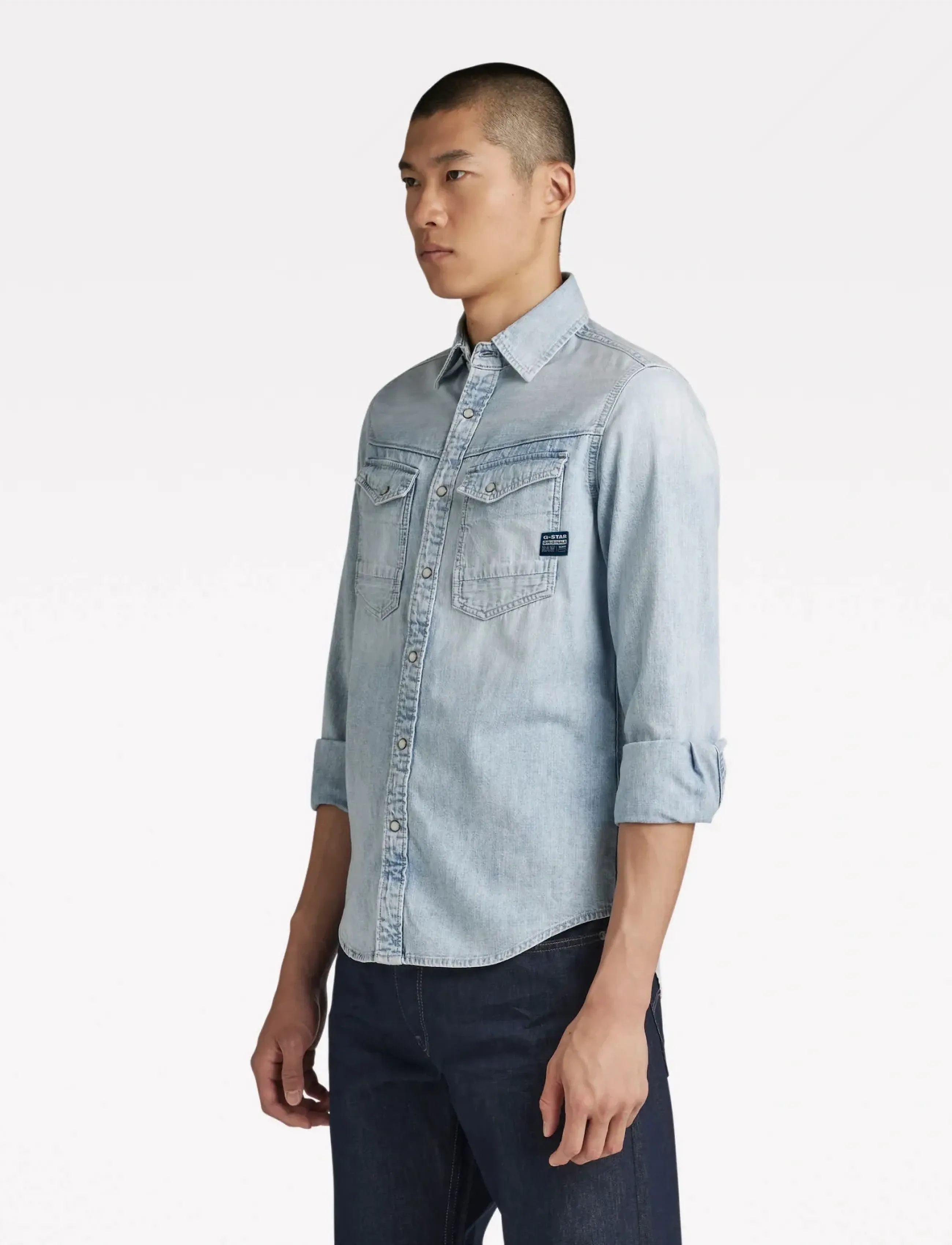 G-Star - Dakota slim shirt l\s - jeanshemden - sun faded blue mist - 3