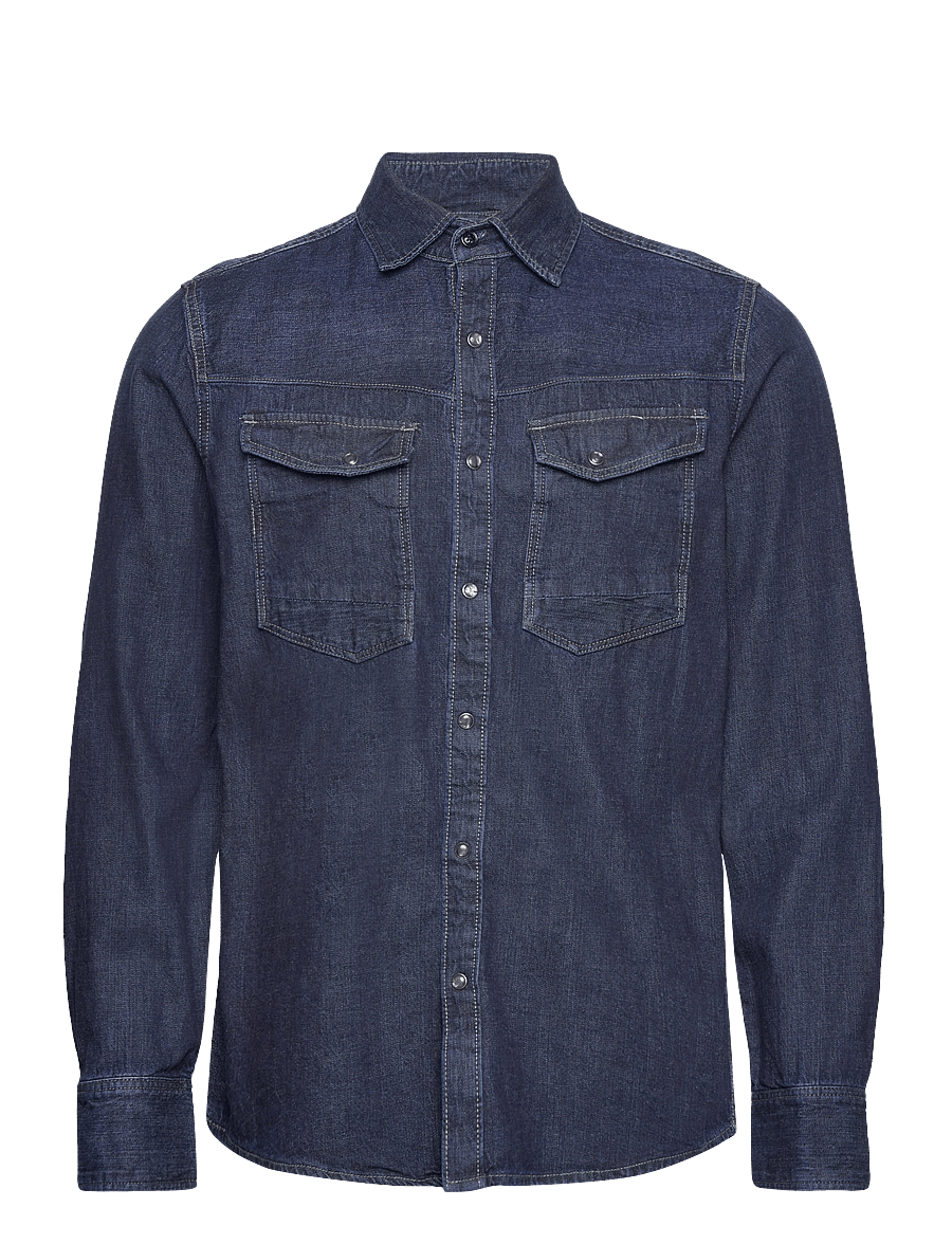 G-Star - Dakota slim shirt l\s - denim shirts - worn in deep sea - 0