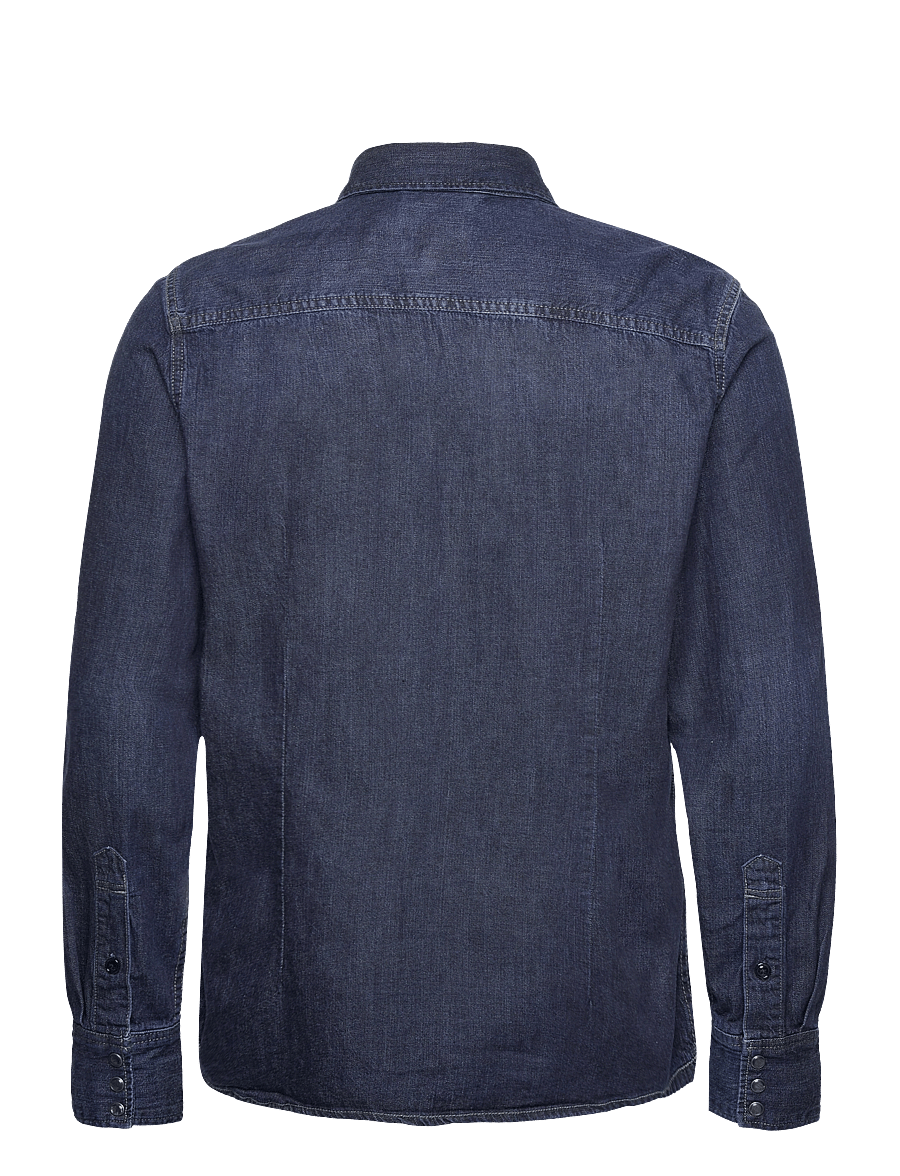 G-Star - Dakota slim shirt l\s - denim shirts - worn in deep sea - 1